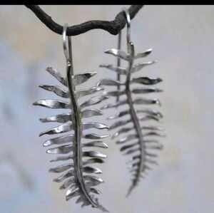 Sterling silver fern earrings